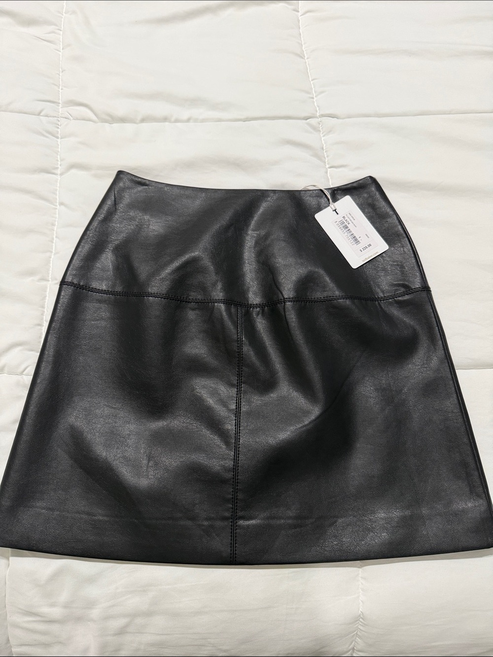 Ted Baker Black Faux-Leather A-Line Mini Skirt